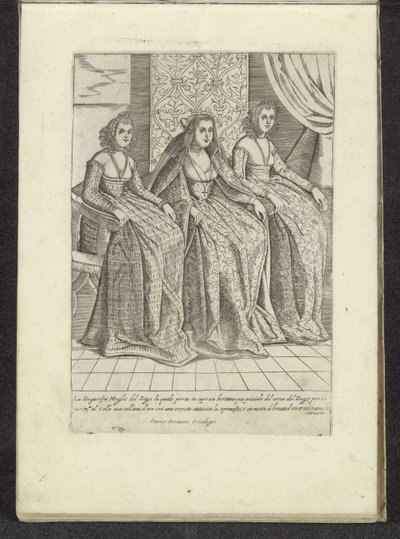 Vrouw van de doge conoció a twee vrouwen Scènes uit het Venetiaanse leven (título de la serie) Habiti d