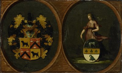 Escudo con las armas del matrimonio Pieter Courten y Hortensia del Prado, 1625 de Anonymous
