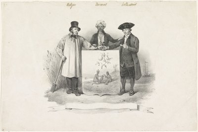 Escudo de armas con belga, javanés y holandés, 1826 de Anonymous