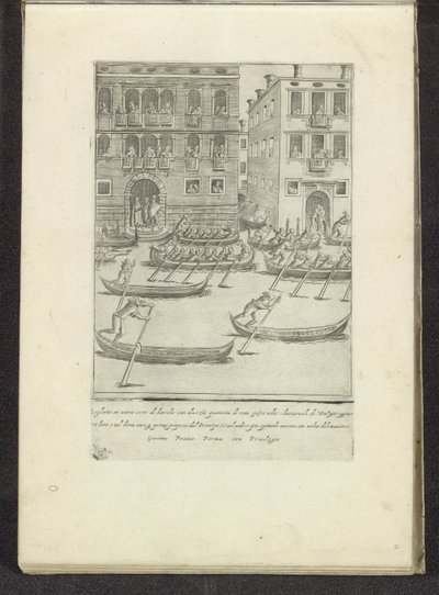 Concurso de góndolas y botes de remos en Venecia Escenas de la vida veneciana (título de la serie) Habiti d