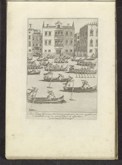 Concurso de góndolas y botes de remos en Venecia Escenas de la vida veneciana (título de la serie) Habiti d