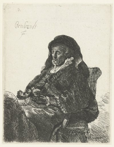 viuda con guantes negros La madre de Rembrandt como viuda de Anonymous