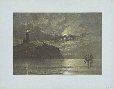 Marina con faro según un cuadro de C. Frederick Sörensen de Anonymous