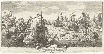 Zeeslag bij Beachy Head, 1690 Combate naval contra los ingleses y los holandeses el 10 de julio de 1690 (título sobre el objeto) de Anonymous