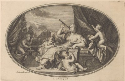 Zichtkunde Óptica (título sobre el objeto) El Gabinete de Bellas Artes, o Colección de las Más Bellas Estampas, grabadas a partir de las Pinturas Originales (...) (título de la serie) de Anonymous