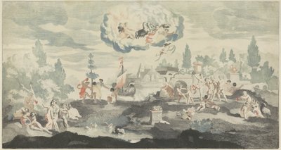 El dios sol Apolo cabalga en su carro por el cielo de Anonymous