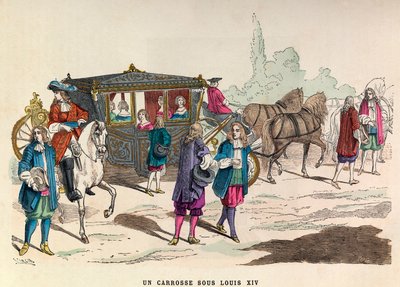 Un carruaje, reinado del rey Luis XIV en el siglo XVII - colección privada de Anonymous Anonymous