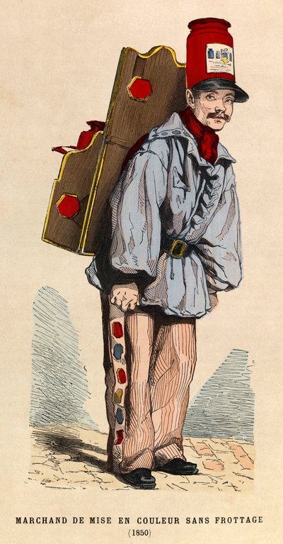 Un comerciante de colorantes sin fricción en París en 1850 - colección privada de Anonymous Anonymous