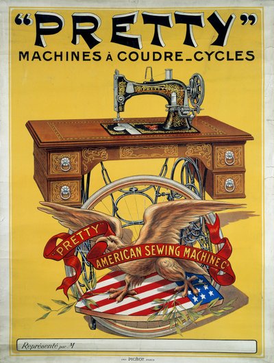 Cartel publicitario para la máquina de coser americana "Pretty", siglo XX. Colección privada de Anonymous Anonymous