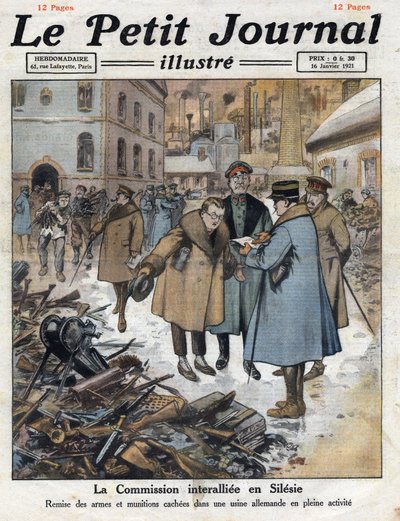 Después de la guerra: Levantamiento en Alta Silesia entre las comunidades alemana y polaca. La Comisión Interaliada interviene en Silesia y retira armas de fábricas alemanas. Ilustración tomada de “Le petit journal” de Anonymous Anonymous