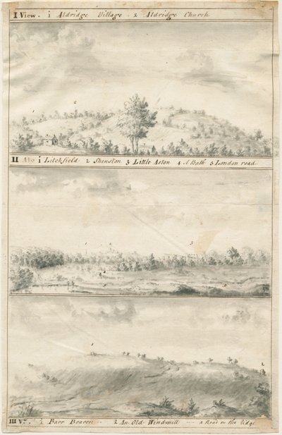 Vista panorámica de Aldridge: dibujo en sepia, nd [?siglo XIX] de Anonymous Anonymous