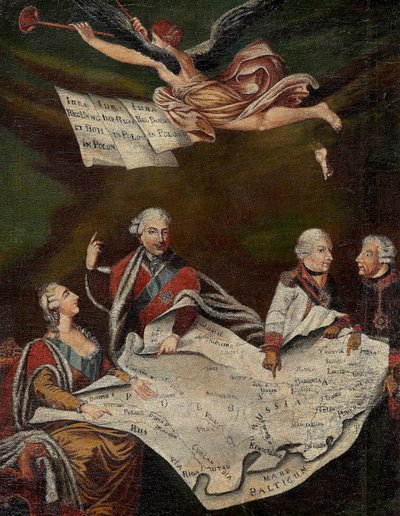 Alegoría del reparto de Polonia entre Catalina II de Rusia, Stanislas II Augusto de Anonymous Anonymous