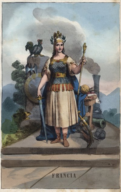 Alegoría de Francia - grabado de "Usi e Costumi di Tutti i Popoli dell