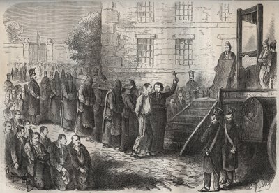 Una ejecución en el Bagne de Toulon en el siglo XIX. Grabado en “Histoire des bagnes depuis leur creación à nos jours” (1877) por Pierre Zaccone (1817-1895). Colección privada. de Anonymous Anonymous