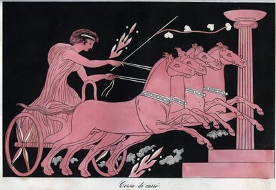 Grecia antigua - Una carrera de carros - grabado de “Usi e Costumi di Tutti i Popoli dell