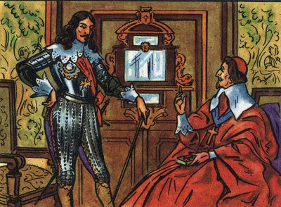 Armand Jean du Plessis de Richelieu o Cardenal de Richelieu (1585-1642), ministro francés y Luis XIII (1601-1643), rey de Francia. Ilustración anónima en “Collection des souverains et chefs d