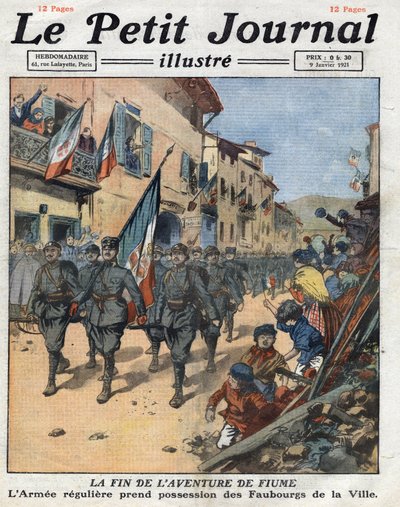 Como resultado del tratado de Rapallo, Fiume (Rijeka) se convirtió en un estado libre, el ejército italiano, que acababa de expulsar a Gabriele d
