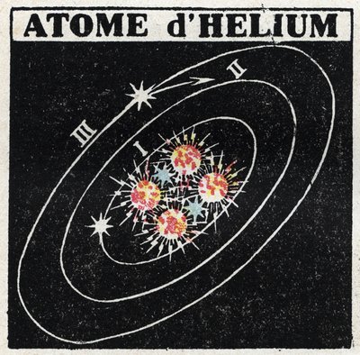 Átomo y Ciencia: Átomo de Helio. Ilustración anónima de 1925. Colección privada. de Anonymous Anonymous