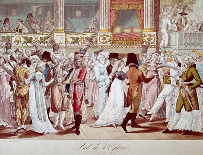 Baile de máscaras en la Ópera de París. Litografía de Bosio (siglo XIX) de Anonymous Anonymous