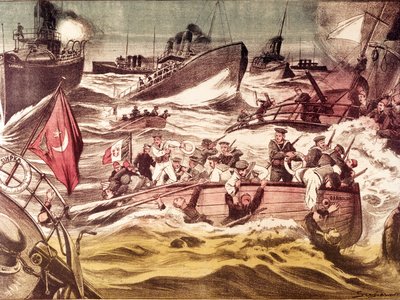 Batalla de Kunfuda: batalla naval librada el 7 y 8 de enero de 1912, durante la Guerra Ítalo-Turca (1911-1912), en el Mar Rojo, frente al puerto de Kunfuda, Arabia Saudita. de Anonymous Anonymous