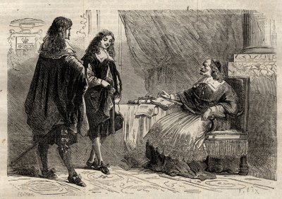 Cardenal Mazarin y Jean-Baptiste Colbert, estadistas franceses de Anonymous Anonymous