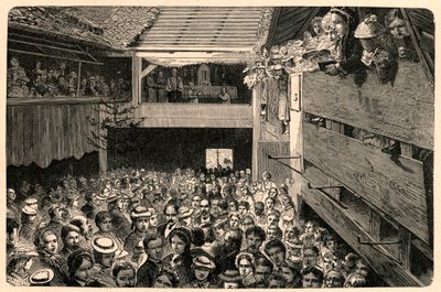 Celebración del culto católico en Porrentruy, Suiza en 1874, después de una fotografía. Grabado en “Les Missions Catholiques au XIXeme Siecle” por Louis-Eugene Louvet. Colección privada. de Anonymous Anonymous