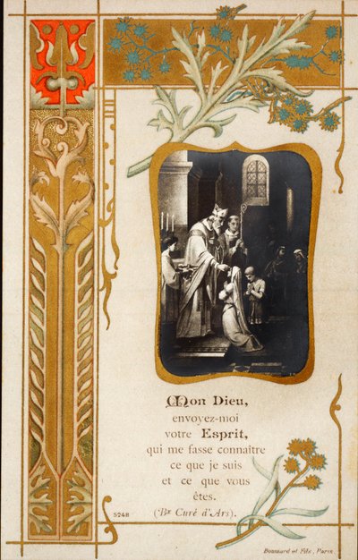 Ceremonia de confirmación, imagen piadosa. Postal. Principios del siglo XX de Anonymous Anonymous