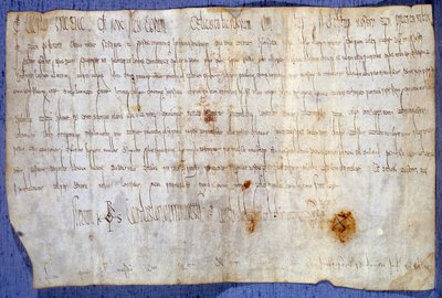 Carta del Rey Carlomagno (Carlos I, Carlos el Grande o Carolus Magnus) (742-814) eximiendo a la abadía de Saint Germain des Pres del impuesto el 27/03/779. París, Archivos Nacionales de Anonymous Anonymous