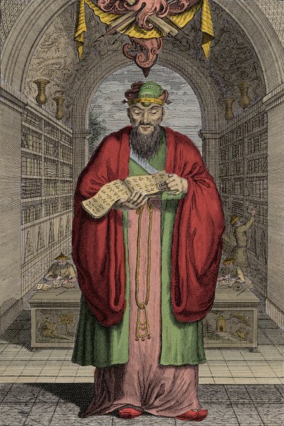 Confucio (551-479 a.C.) grabado - Confucio (o Kong Fu Zi o KongZi) (551-479 a.C.) de Anonymous Anonymous
