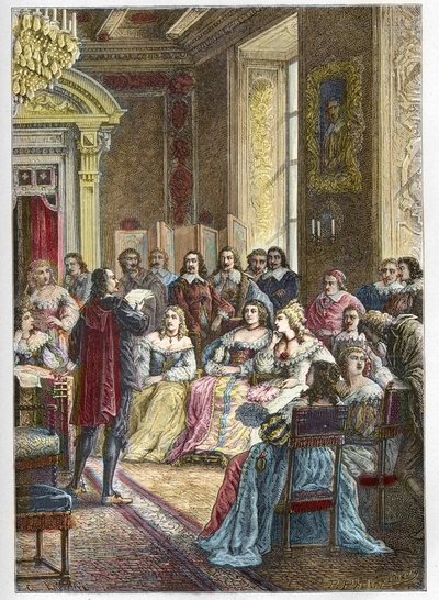 Corneille leyendo su tragedia de Polyeucte en el Hotel de Rambouillet frente a Catherine de Vivonne, Marquesa de Rambouillet y en presencia de los caballeros y hombres de la Iglesia de Anonymous Anonymous