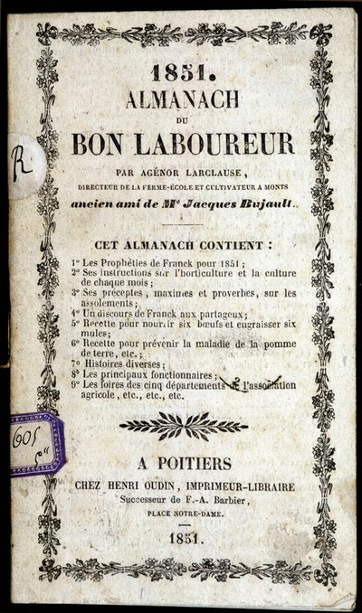 Portada del Almanaque del Buen Llorón, por Agenor Larclause, Poitiers de Anonymous Anonymous