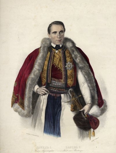 Daniel de Montenegro (1826-1860) (Danilo Aleksander Petrovic Njegos) - Danilo I, Prince of Montenegro - Anónimo - 1853 - Litografía, acuarela - 40,7x30,9 - Colección Privada de Anonymous Anonymous
