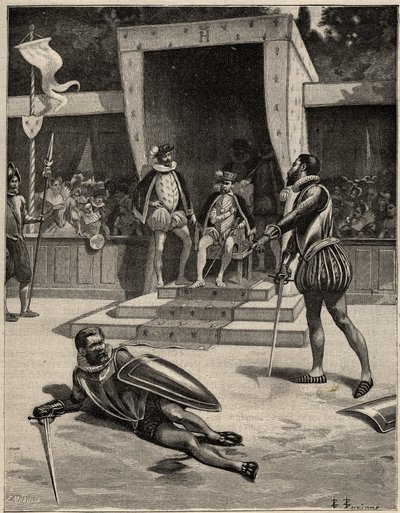 Duelo entre François de Vivonne de la Chataigneraie y Guy de Chabot, Barón de Jarnac en Saint Germain en Laye, Francia 10 de julio de Anonymous Anonymous