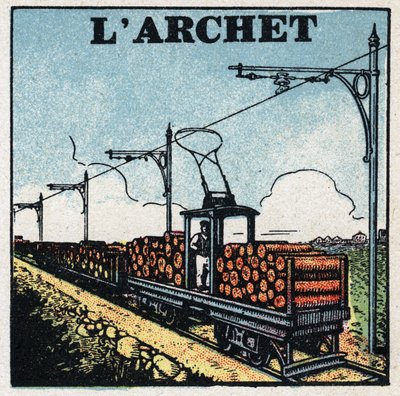 Tranvías eléctricos: el arco. Ilustración anónima de 1925. Colección privada. de Anonymous Anonymous