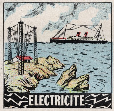 Éter (material): Electricidad. Ilustración anónima de 1925. Colección privada. de Anonymous Anonymous