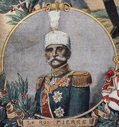 Primera Guerra Mundial 1914-1918 (14-18): Retrato de Pedro I de Serbia (Pedro Karadordevic o Karageorgevich) de Anonymous Anonymous