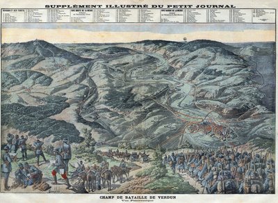 Primera Guerra Mundial 1914-1918. Vista general del campo de batalla de Verdún del 21 de febrero al 19 de diciembre de Anonymous Anonymous