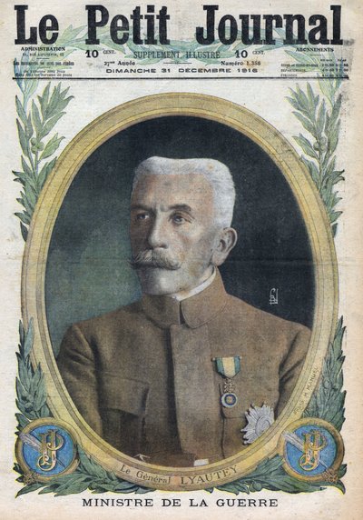 Primera Guerra Mundial 1914-1918. Retrato del General Hubert Lyautey (Louis-Hubert-Gonzalve Lyautey) (1854-1934) Ministro de Guerra. En 