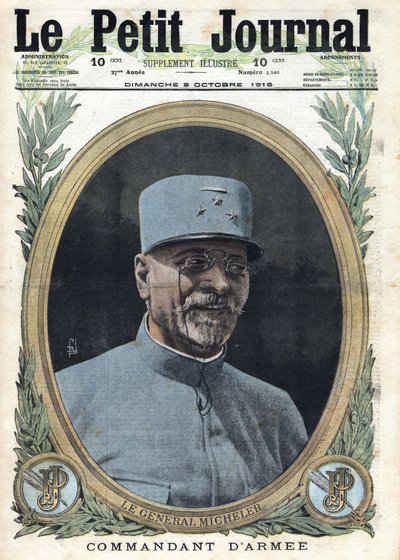 Primera Guerra Mundial 1914-1918. Retrato del General Joseph Alfred Micheler (1861-1931). En 