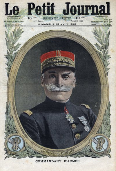 Primera Guerra Mundial 1914-1918. Retrato del general francés Pierre Dubois (1852-1924). En 