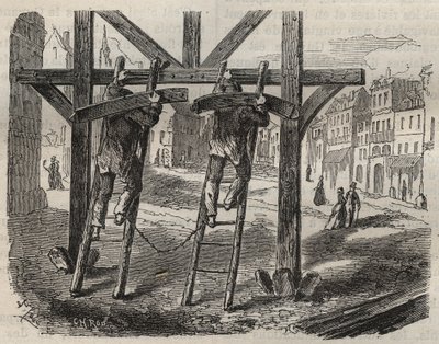 Forzados carpinteros en el Bagne de Toulon en el siglo XIX. Grabado en “Histoire des bagnes depuis leur creación à nos jours” (1877) por Pierre Zaccone (1817-1895). Colección privada. de Anonymous Anonymous