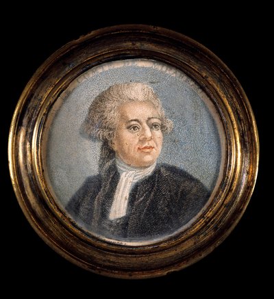 Revolución Francesa: "Retrato de Honoré Gabriel Riqueti, Conde de Mirabeau (1749-1791) en traje del Tercer Estado". Pintura anónima en miniatura del siglo XVIII de Anonymous Anonymous