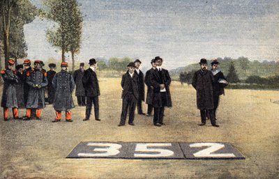 Aviación francesa: La traza de las rutas aéreas. Grabado. Uno de los periódicos "Le petit parisien" del 11/06/1910. Colección privada. de Anonymous Anonymous