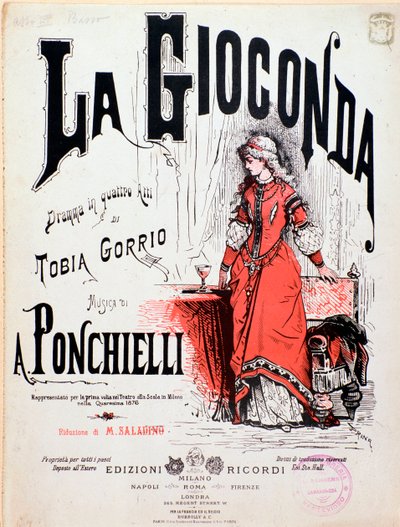 Portada de La Gioconda, ópera de Ponchielli de Anonymous Anonymous