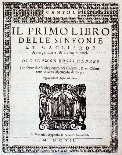 Portada de Primo libro di sinfonie e gagliarde de Salomone Rossi de Anonymous Anonymous