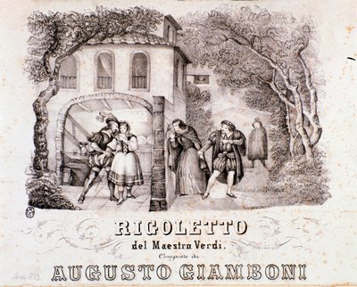 Frontispicio de la partitura musical de la ópera Rigoletto de Giuseppe Verdi de Anonymous Anonymous