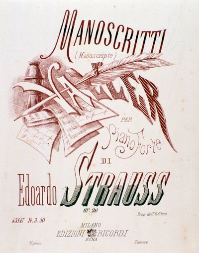 Portada de la partitura musical de Valses para Piano por Eduard Strauss de Anonymous Anonymous