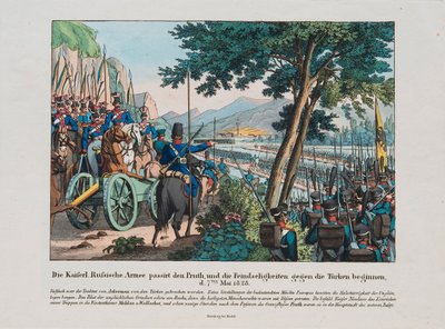 El ejército ruso cruza el río Prut hacia Moldavia en mayo de 1828 de Anonymous Anonymous