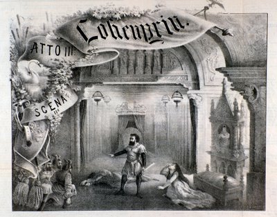 Ilustración para la escena 2, acto III de Lohengrin, ópera de Wagner de Anonymous Anonymous