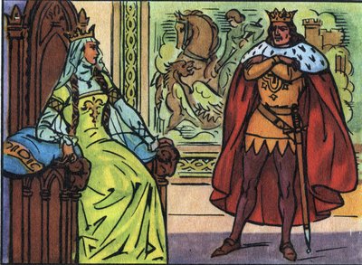 Rey de Francia Luis X el Hutin (1289-1316) con Margarita de Borgoña (1290-1315). Ilustración anónima en 